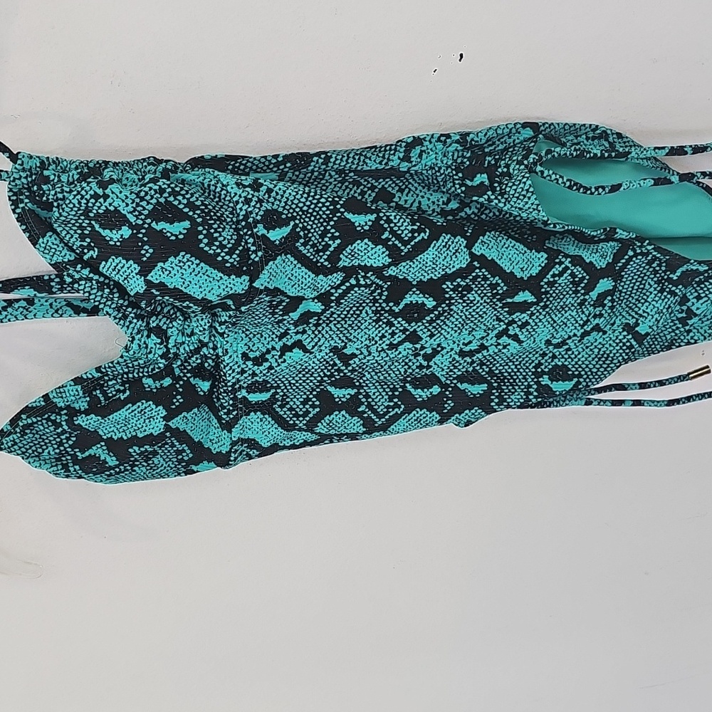 No Boundaries Swimwear Full piece Size Large,  Green-black Snake Skin Print - Picture 11 of 12